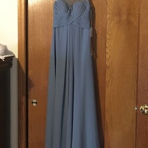 BRIDESMAID Dress NWT Mori Lee Gown style 106 Slate Blue